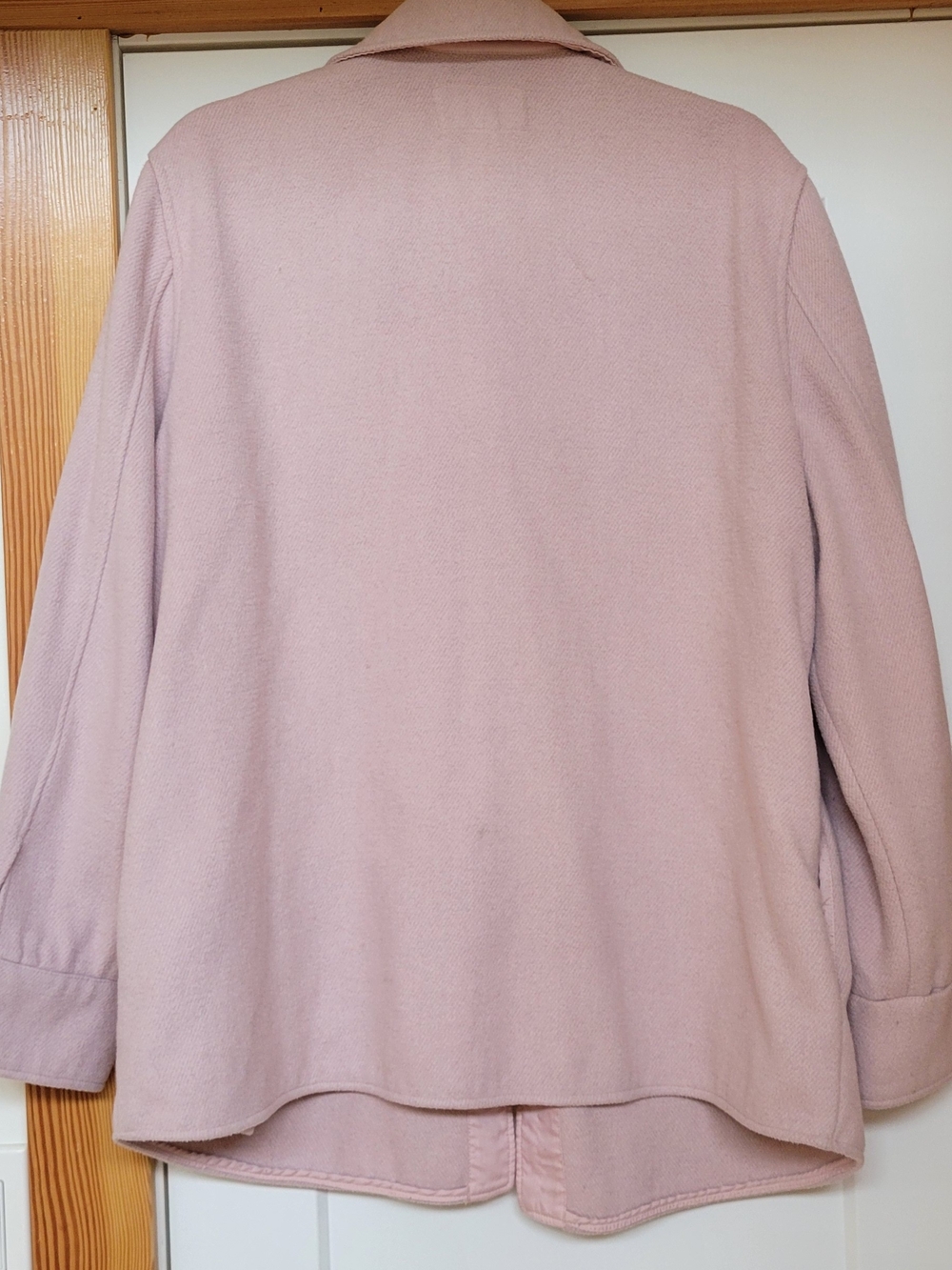 Tribal Jeans Shacket Women's Light Pink Button-Front Wool Blend - Picture 3 of 5